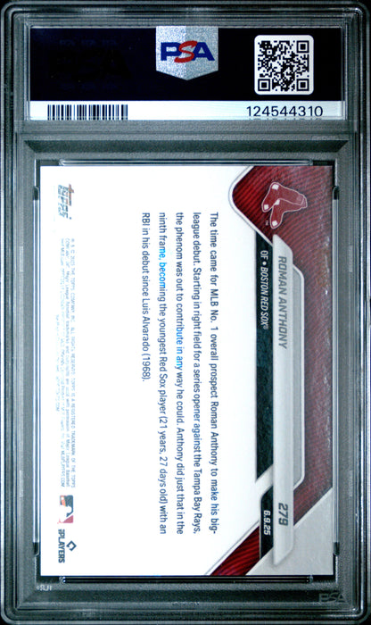 Graded 2025 Topps Now Roman Anthony #279 Rookie RC Baseball Card PSA 9 Mint
