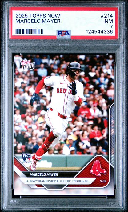 Graded 2025 Topps Now Marcelo Mayer #214 Rookie RC Baseball Card PSA 7 Near Mint