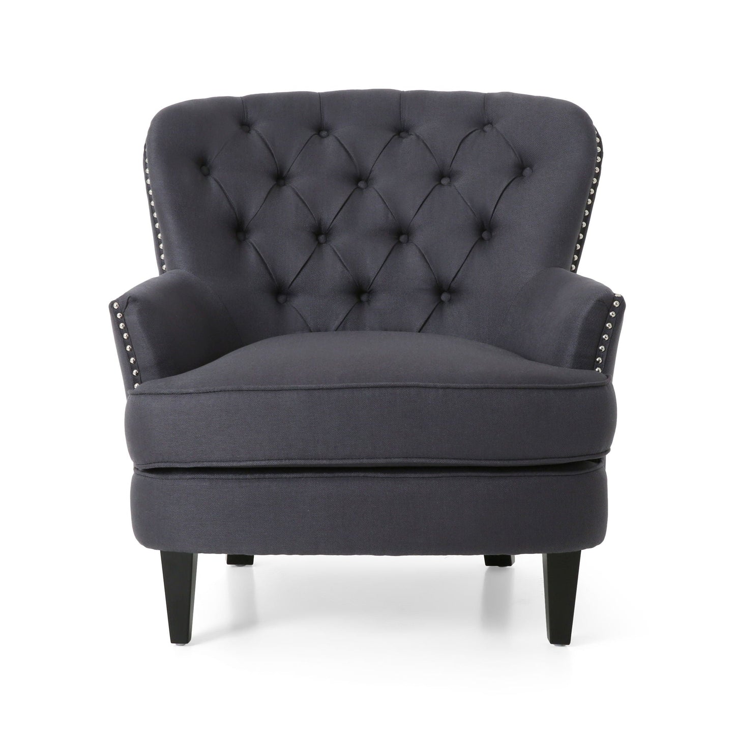 Enchante Living Room Set with Tufted Back Club Chair and Ottoman