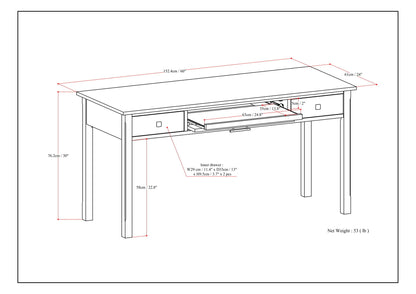 Avalon - Large Desk - Tobacco Brown