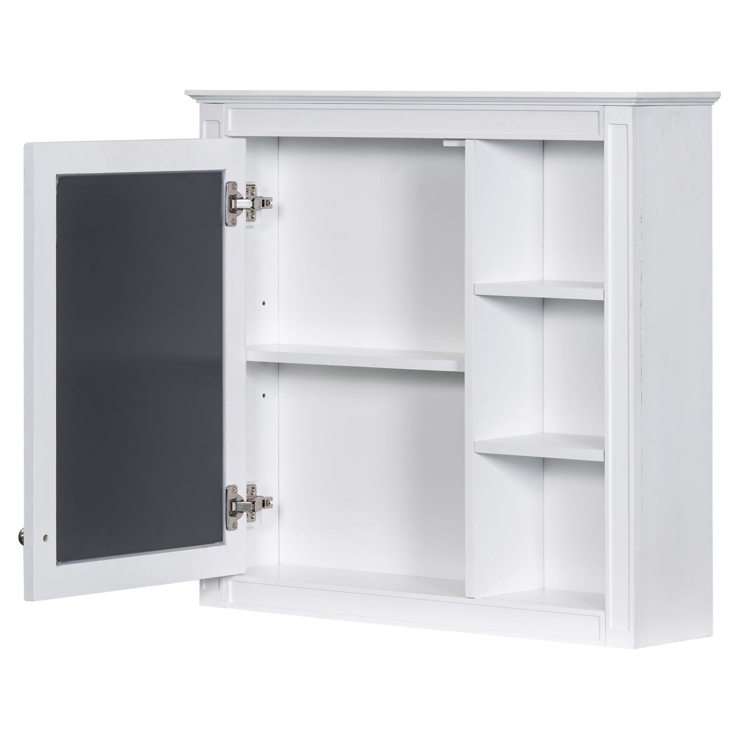 Bathroom Vanity With Medicine Cabinet, Royal Mirror Cabinet, Modern Bathroom Storage Cabinet With 2 Soft Closing Doors And 4 Drawers
