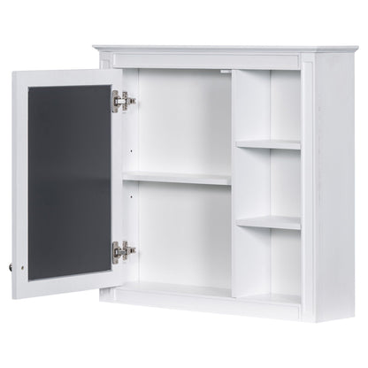 Bathroom Vanity With Medicine Cabinet, Royal Mirror Cabinet, Modern Bathroom Storage Cabinet With 2 Soft Closing Doors And 4 Drawers