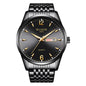 Luminous Waterproof Leather-Strap Quartz Watch For Men
