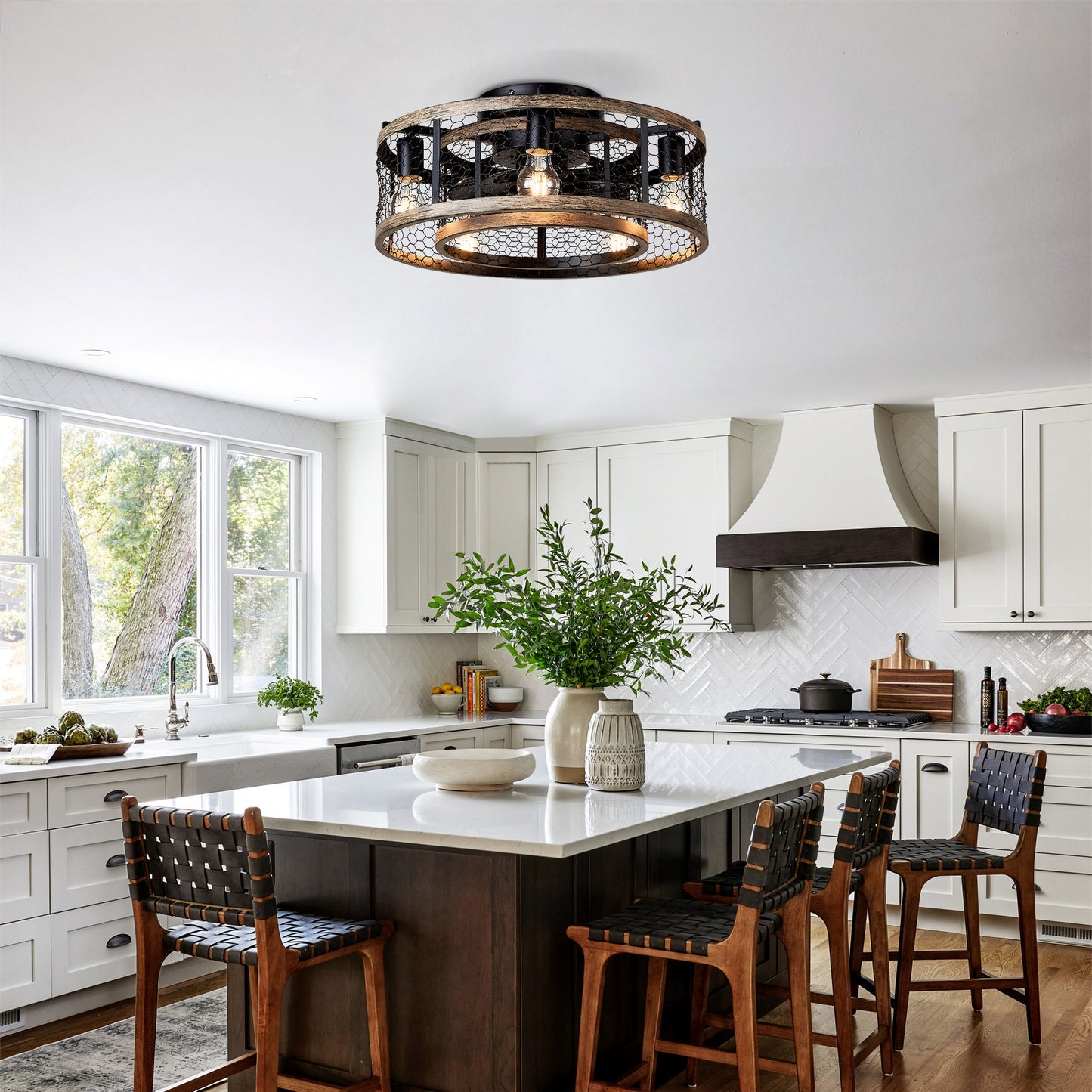 20'' Cage Ceiling Fan With Remote Control