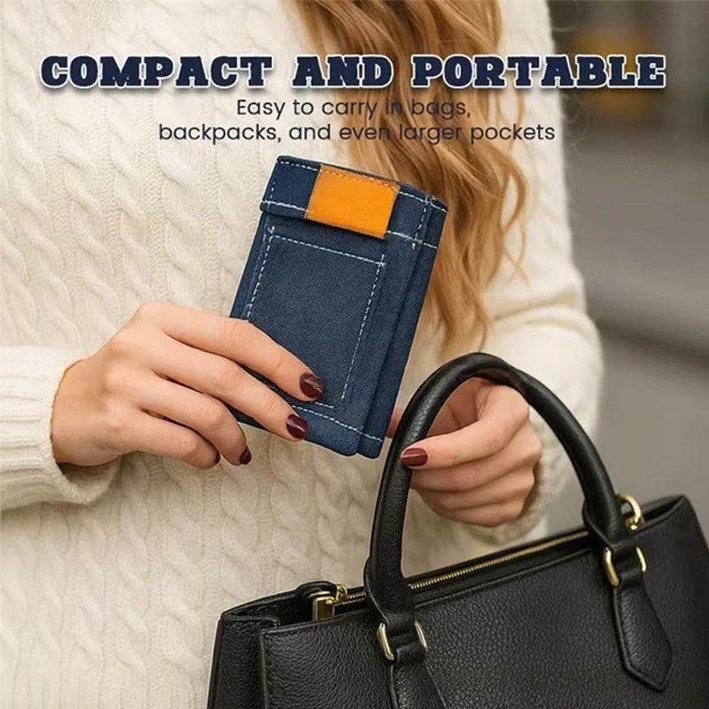 Jeans Wallet Foldable Denim Shaped Coin Purse And Card Holder