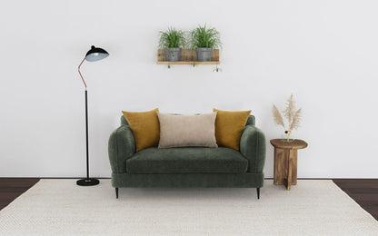 Jade Chenille Upholstered Modern Track Arm Loveseat Green