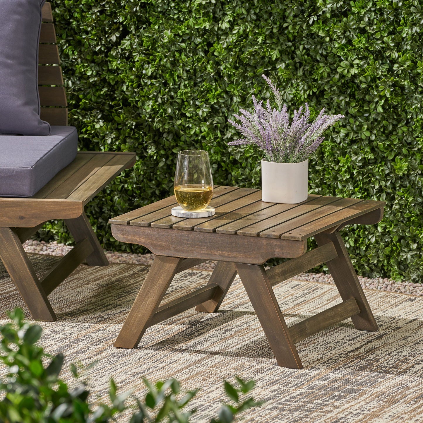 Sedona Outdoor Side Table With Open Slat Design