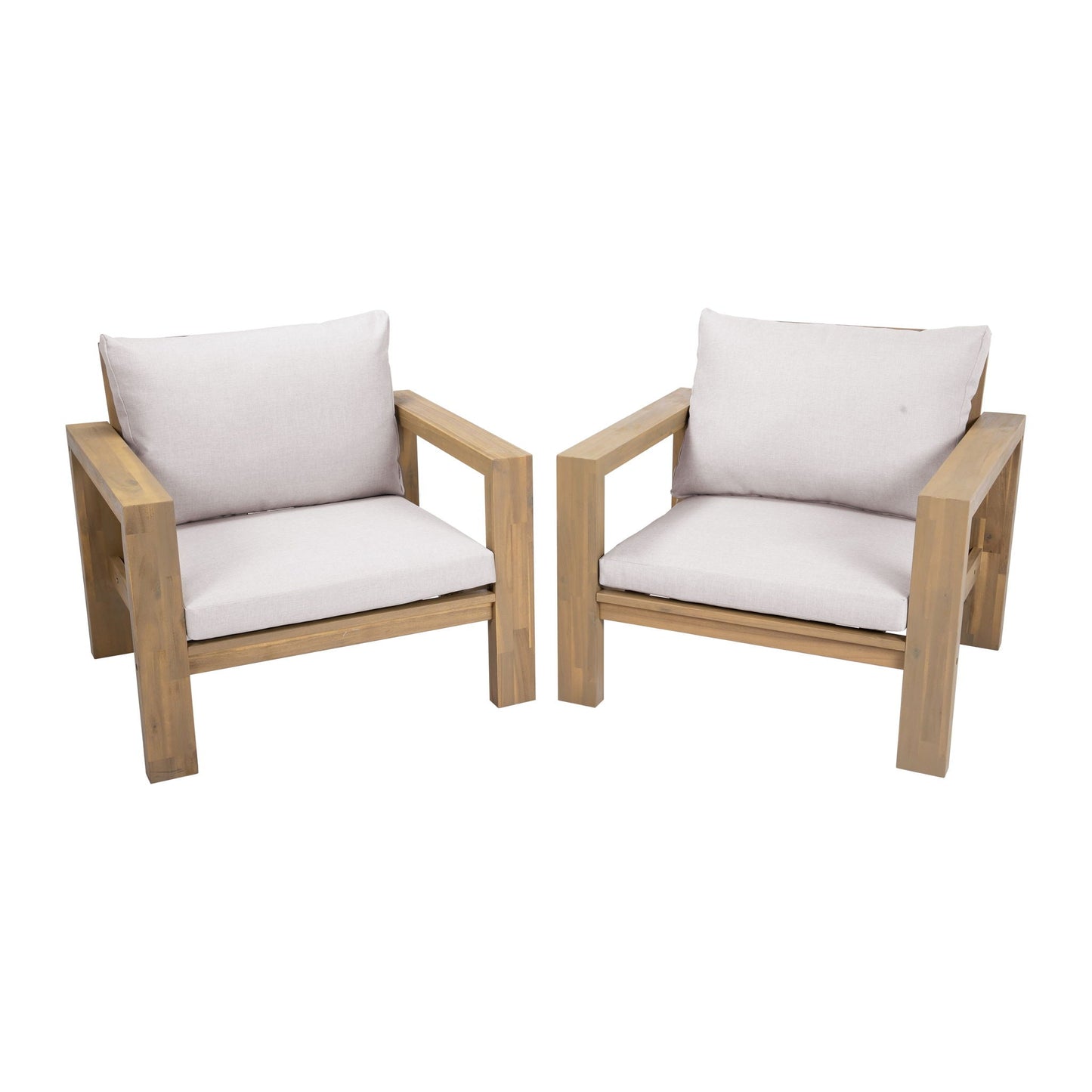 Stylish Outdoor Chair Set With Cushions For Garden (Set of 2)