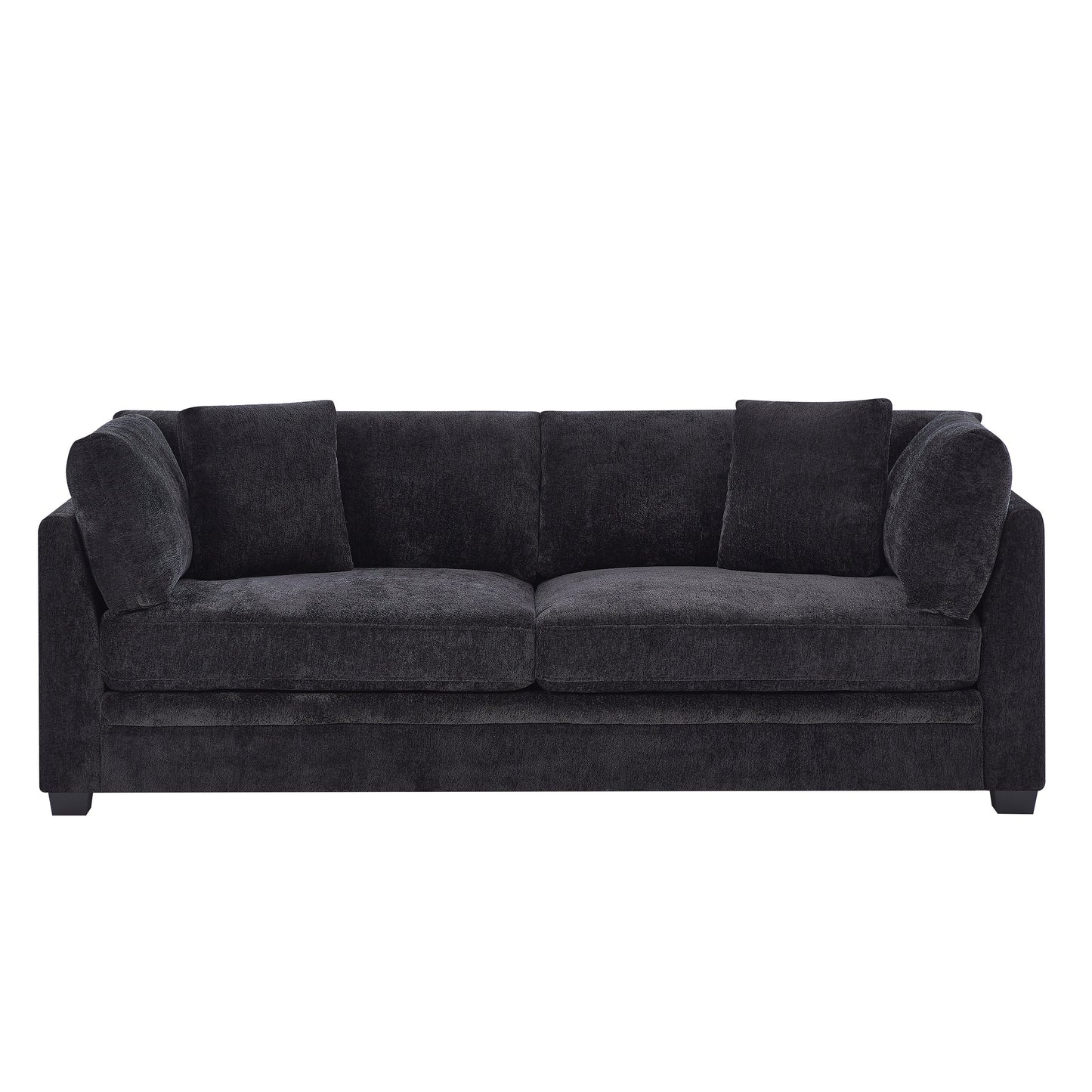 83.50" Modern Flared Arms Sofa (Black)