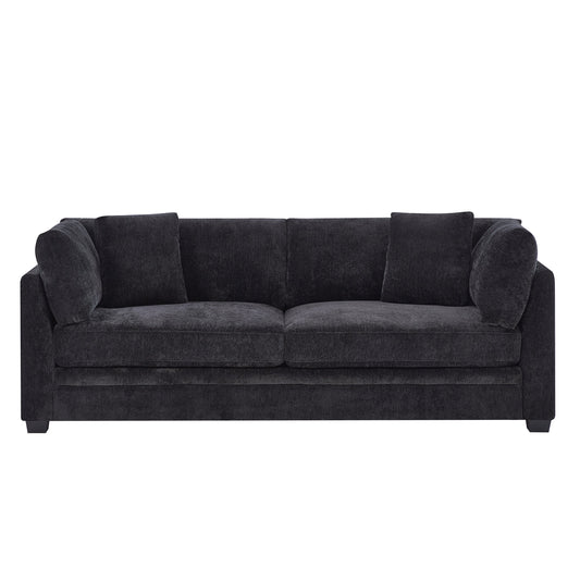 83.50" Modern Flared Arms Sofa (Black)