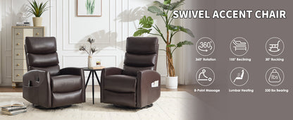 Heat Massage Manual Recliner Chair with Rocker and Swivel