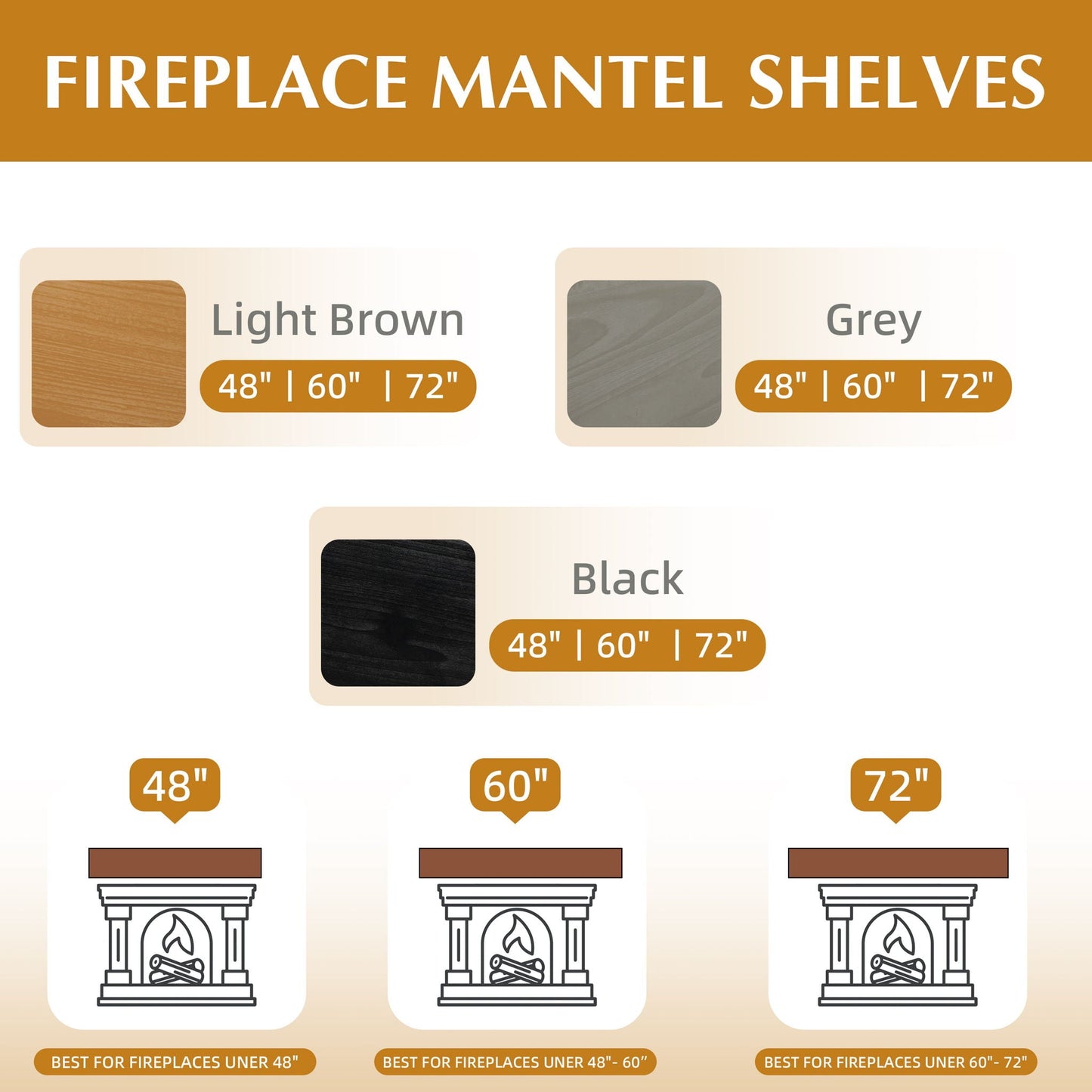 Fireplace Mantel Floating Shelf For Home Decor