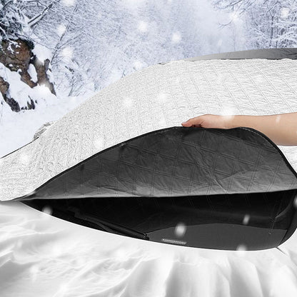 55.9x36.6x0.1in Car Windshield Snow Cover Windshield Protector against Ice Sun Fit for Small Mid SUVs with Anti-theft Flaps