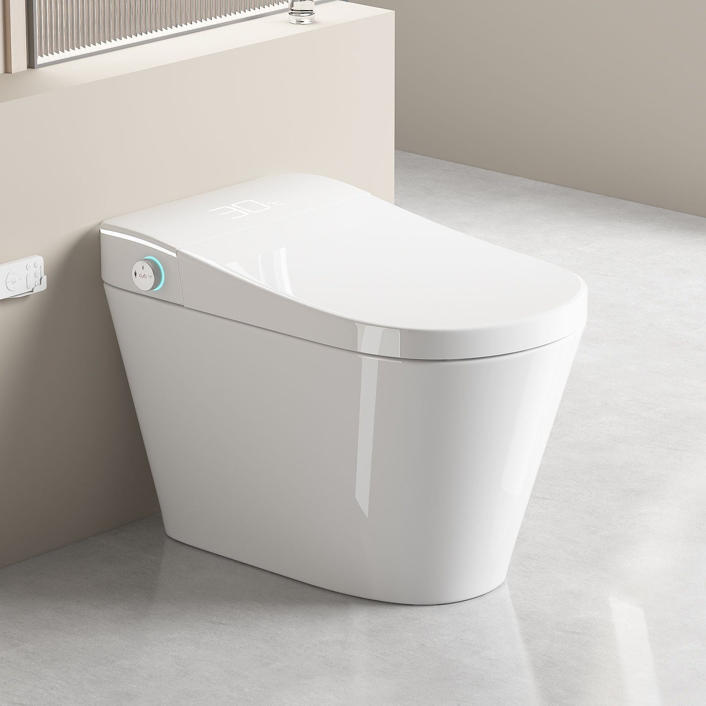 Smart Bidet Toilet With Auto Open / Close Seat, Warm Water Wash, Heated Seat, And Wireless Remote Control