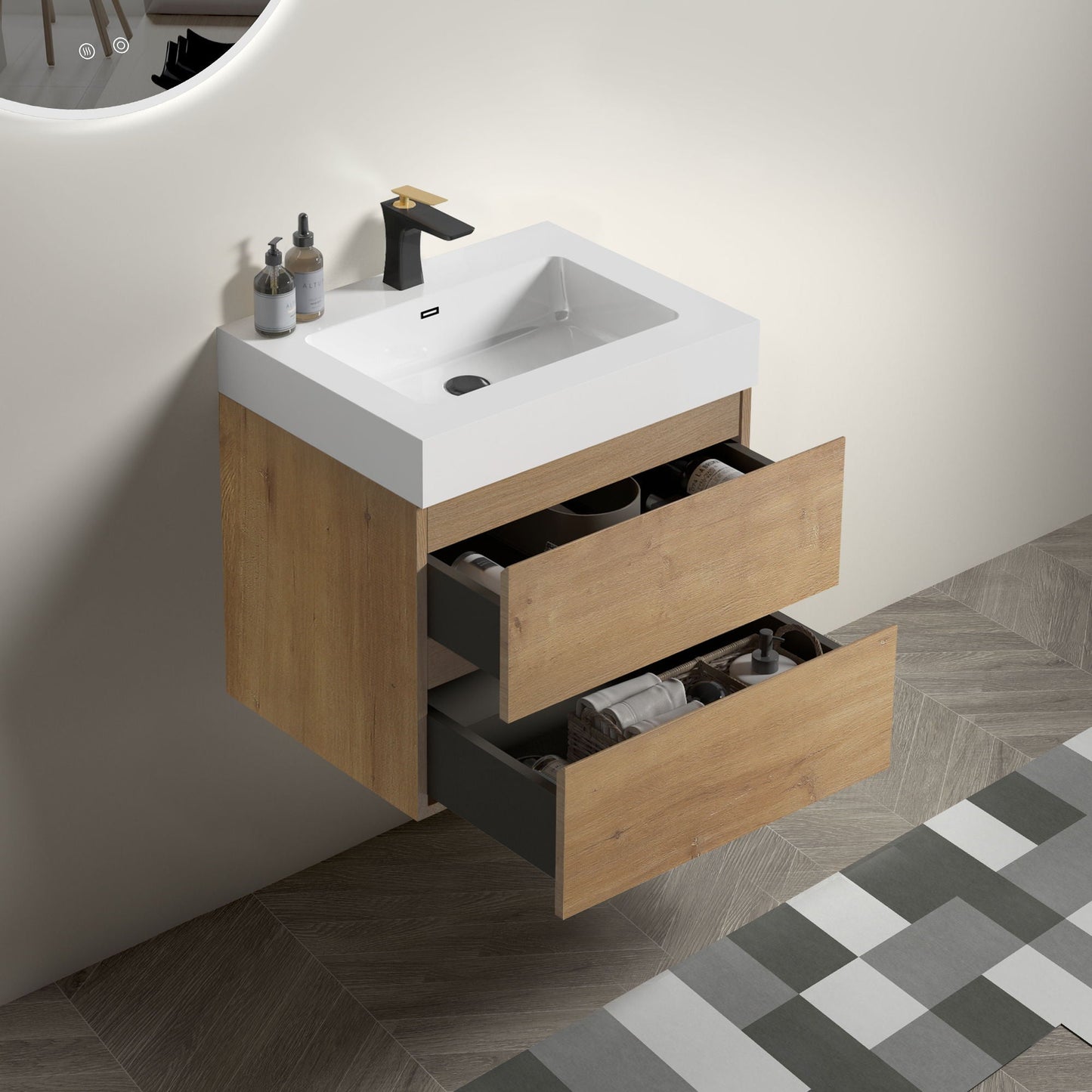 Alice Wall Mounted Bathroom Vanity with Sink