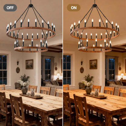 47.24 Inch Large Wagon Wheel Chandelier