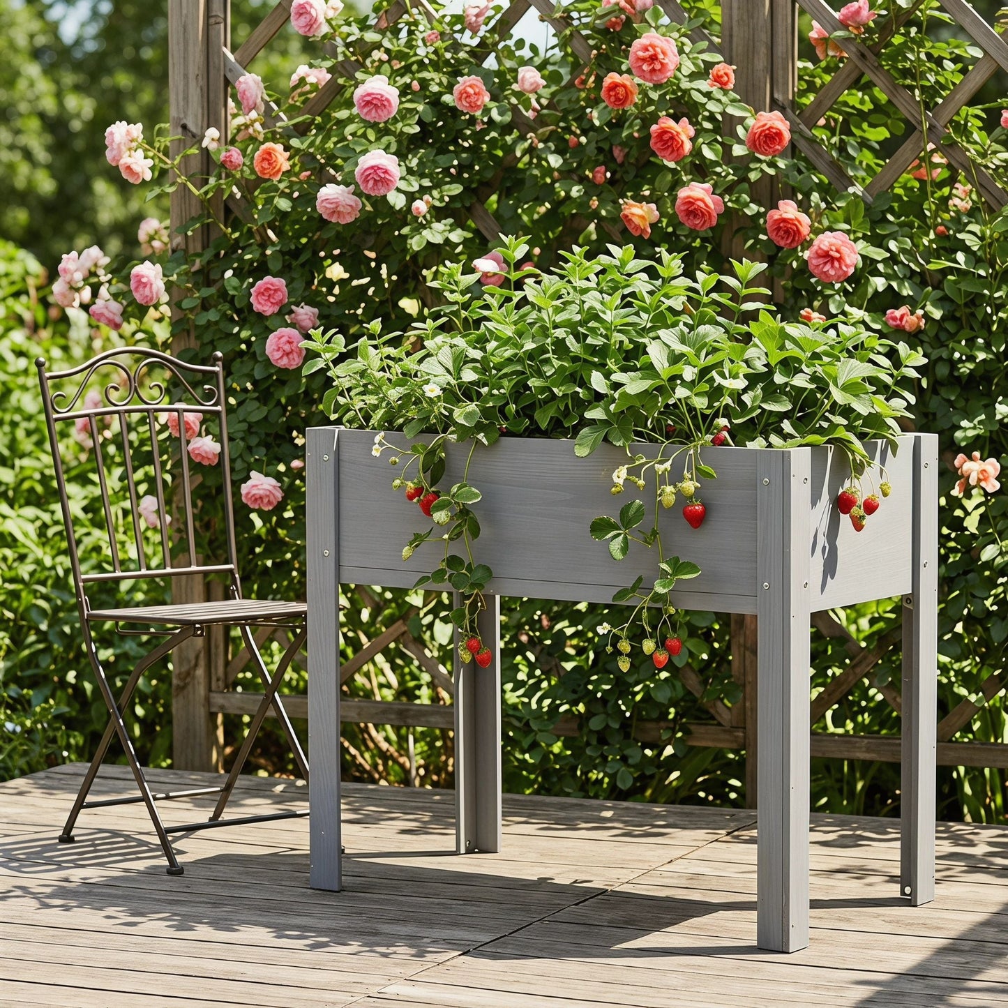 Raised Garden Bed With Legs, Elevated Planter Box For Outdoor Plants