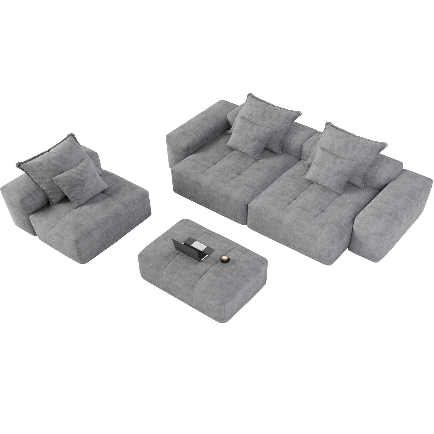 Modern Oversized DIY Combination Modular Sectional Sofa With Pillows
