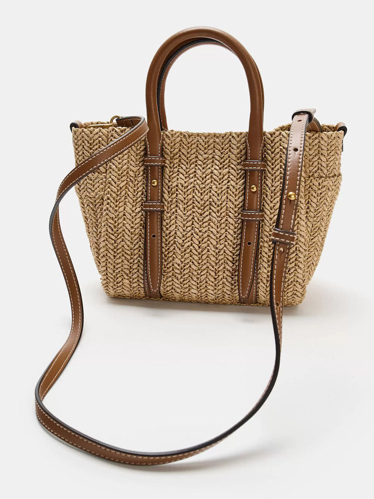 Straw Woven Hand-held Shoulder Crossbody Bag