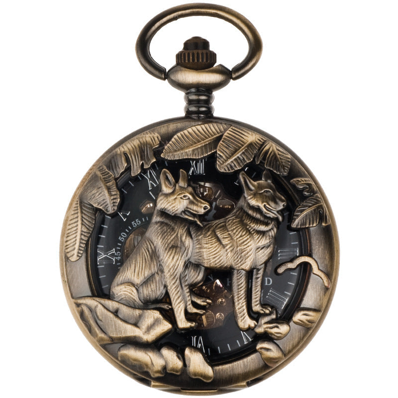 12-zodiac-animal Relief Mechanical Skeleton Watch With Roman Numeral Dial