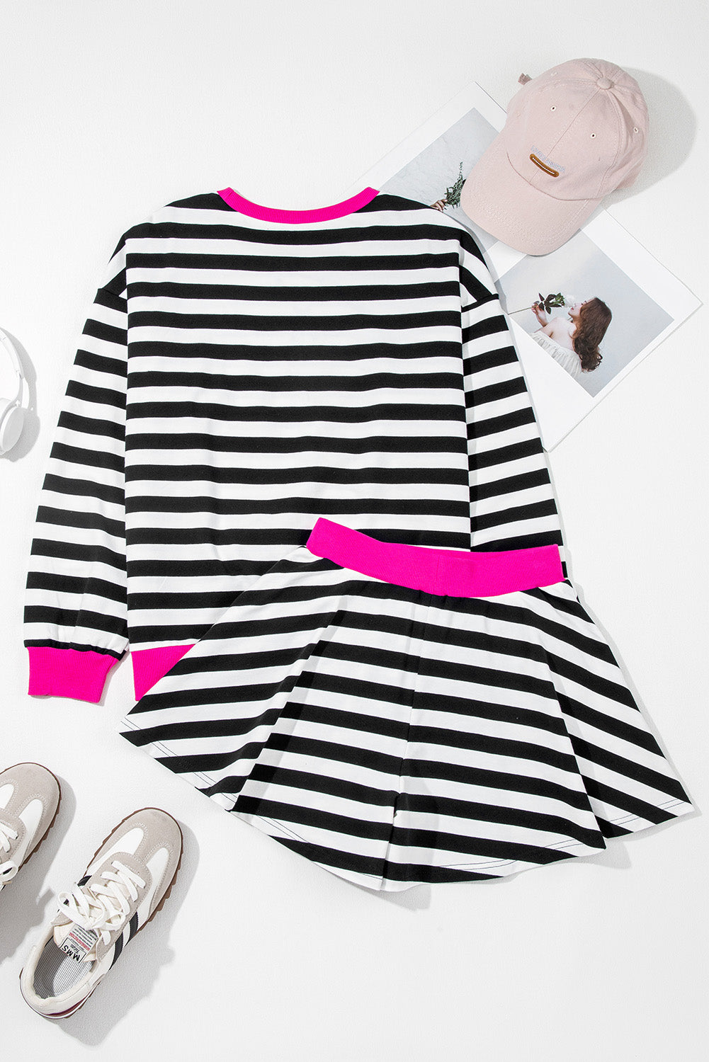 Harper Loose Shorts Set Long Sleeve Top Set