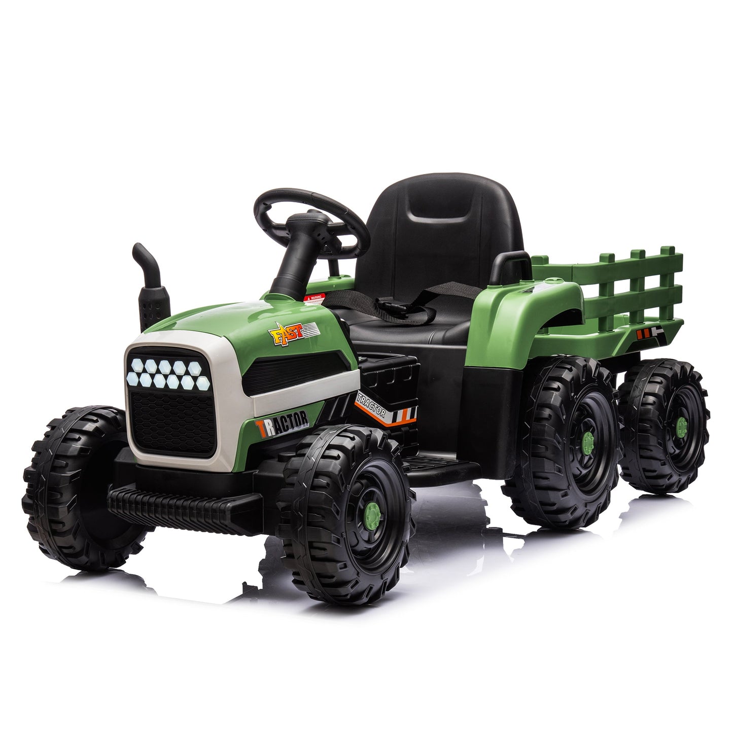 Ride On Tractor With Trailer - 24V Battery Powered Electric Tractor Toy