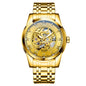 Waterproof Mens Automatic Minimalist Stylish Hollow Mechanical Luminous Watch
