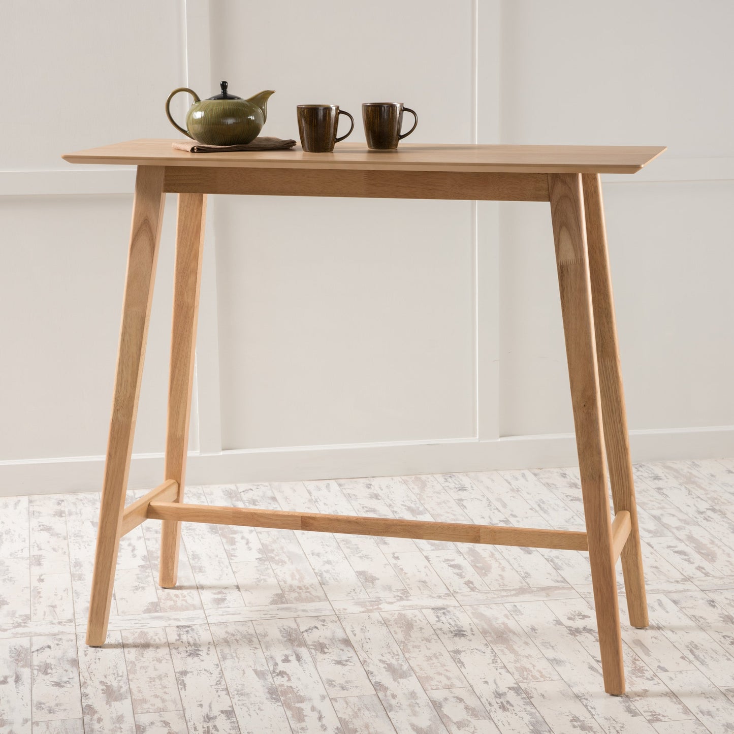 Natural Oak Wood Bar Table