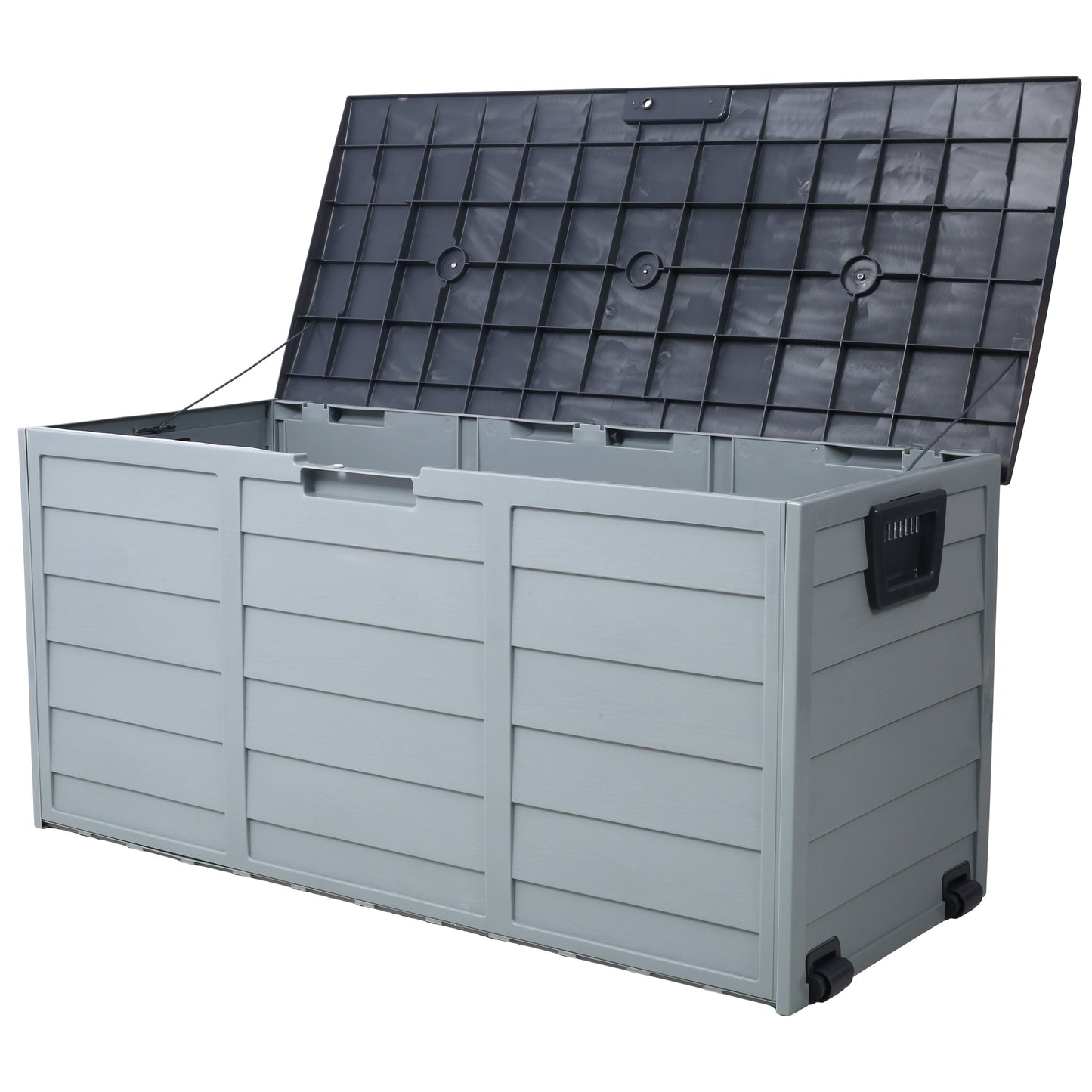 All Weather UV Pool Deck Box Storage Shed Bin with Wheels