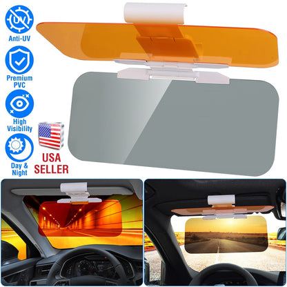 Sun Visor Extender for car 2 in 1 Anti-glare Driving Visor with Adjustable View Angles Day Night Automobile Sun Anti-UV Block Visor for Clearer Vision