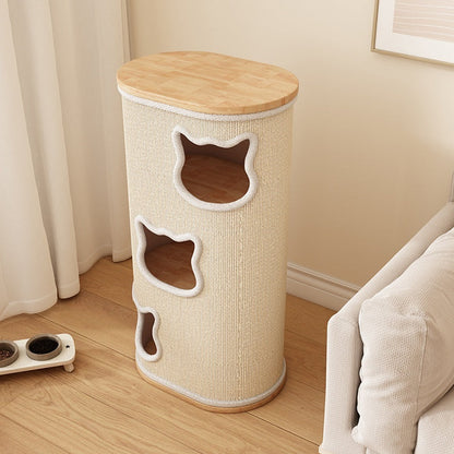 All-in-one Solid Wood Cat Tree Suitable For All Four Seasons
