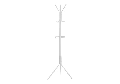 Freestanding Coat Rack with 6 Hooks and Hanging Bar