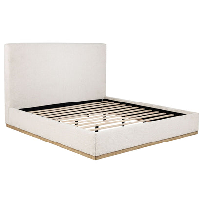 Talbot - Eastern King Platform Bed With Elevated Headboard - Cream