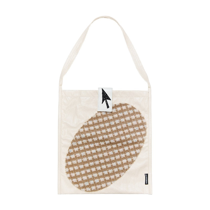 Splicing Shoulder Bag, Niche Design, Versatile Retro Bag, Original Checkered Large Capacity Bag For Women