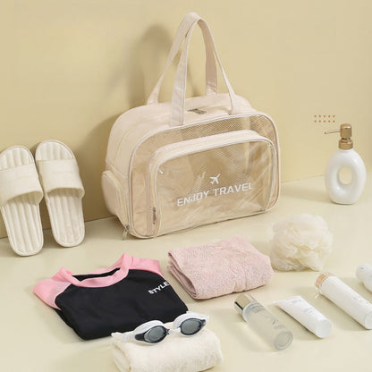 Waterproof beach bag, wet and dry separation fitness bag, toiletry bag, storage goggles, swimsuit swimming bag, Transparent Cosmetic Bag,