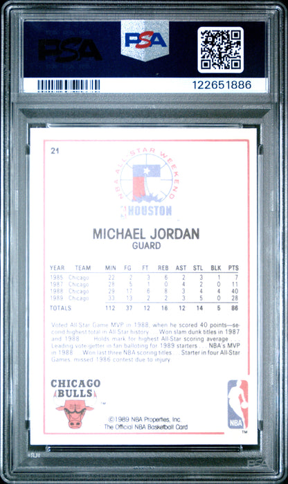 Graded 1989-90 Hoops Michael Jordan #21 Basketball Card PSA 8 Near Mint
