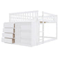 Bunk Bed With 4 Drawers and 3 Shelves