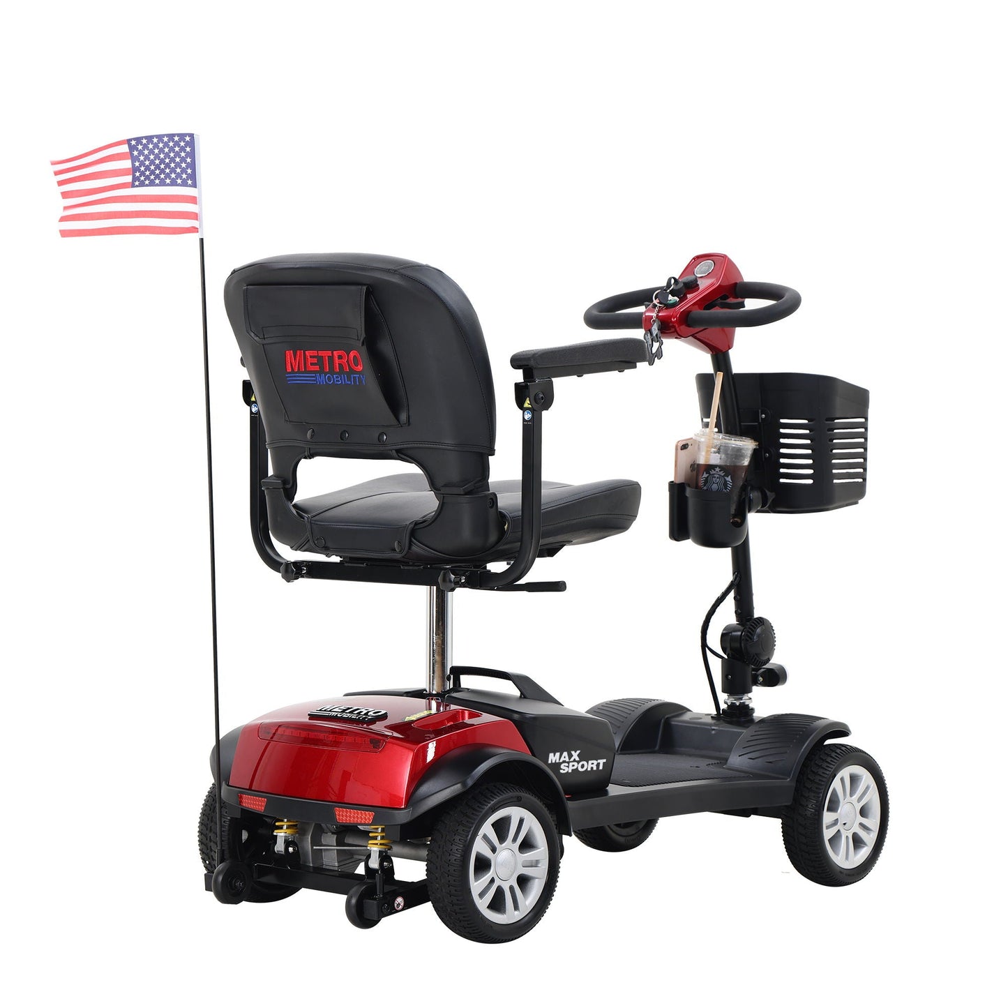 Max Sport - 4 Wheels Outdoor Compact Mobility Scooter With 2 Pieces X 12Ah Lead Acid Battery