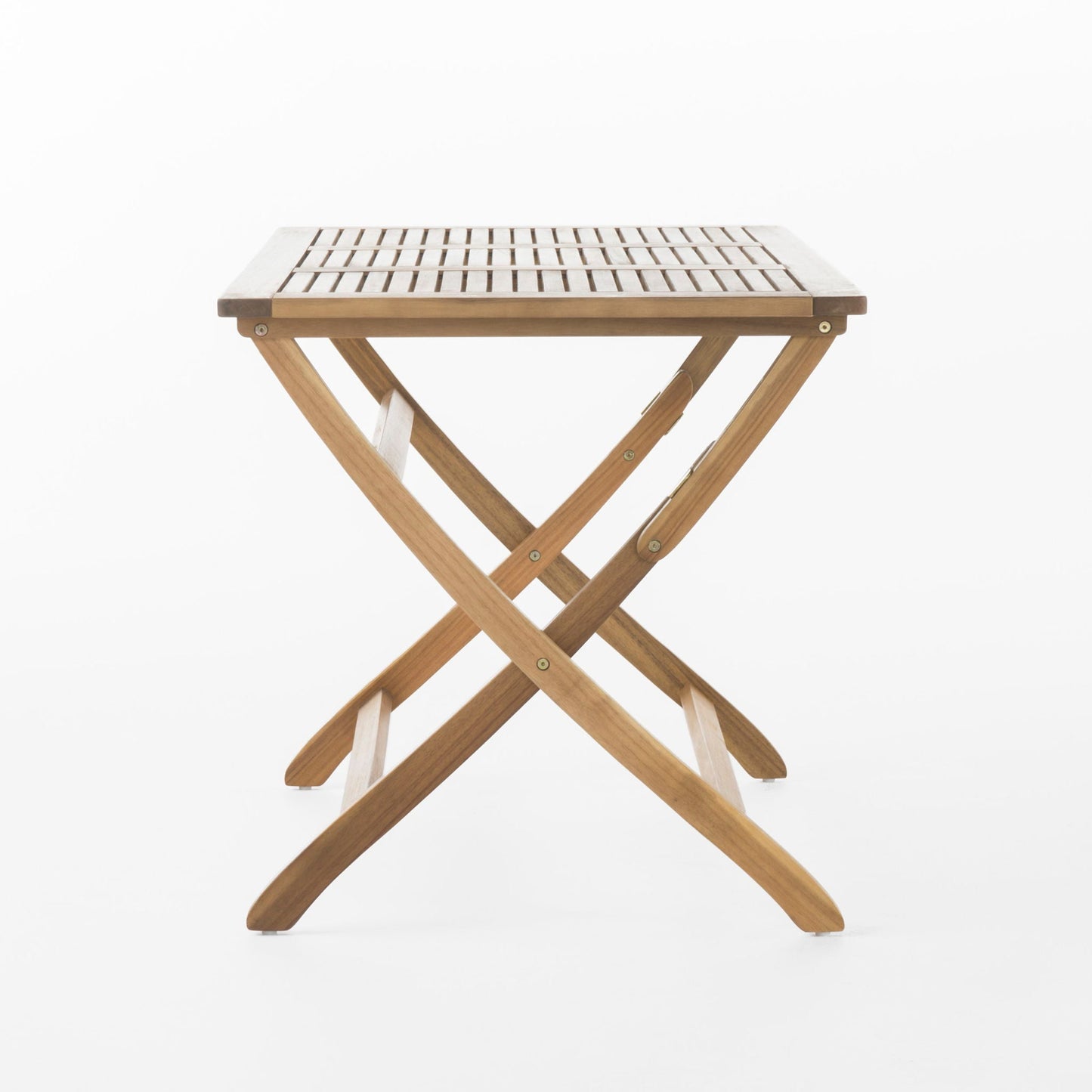 Blissique Outdoor Foldable Wood Dining Table With Slat Design