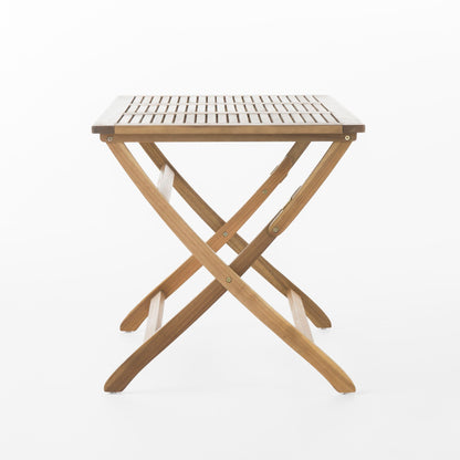 Blissique Outdoor Foldable Wood Dining Table With Slat Design