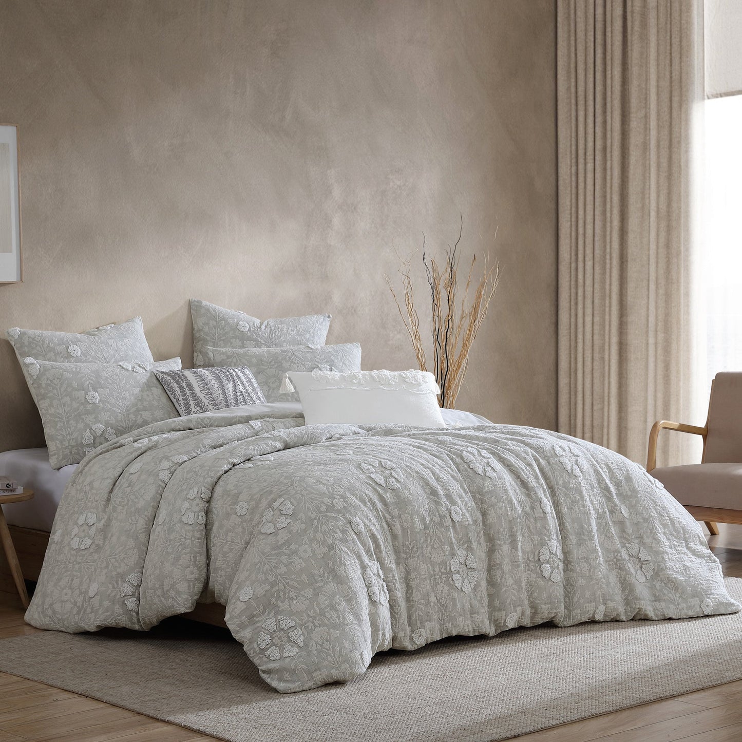 Tacey 5 Pc Textured Woven Jacquard Comforter Set