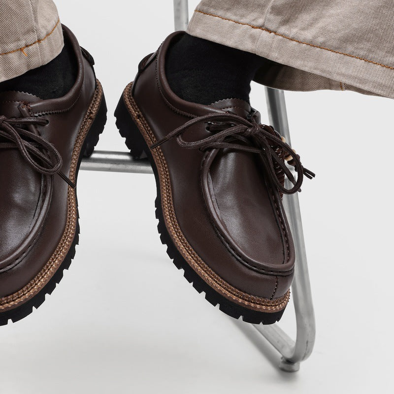 Workwear Fashion Xu-style Lace-up Edgy And Handsome Mens Shoes