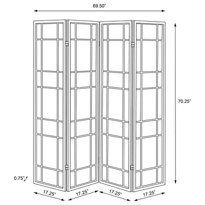 Catabella 4-Panel Room Divider Folding Shoji Screen Floral