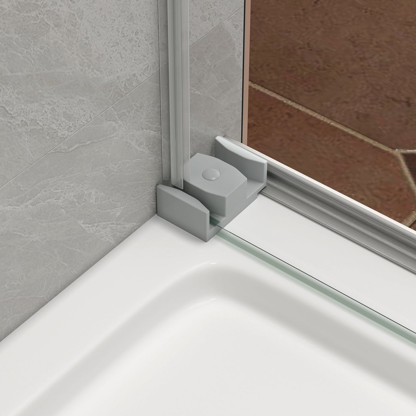 55"-60" W x 76" H Brushed Nickel Reversible Frameless Sliding Shower Door