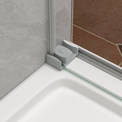55"-60" W x 76" H Brushed Nickel Reversible Frameless Sliding Shower Door