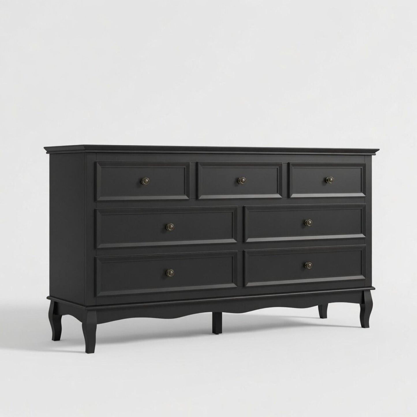 7 Drawer Dresser, Storage Chest - Black