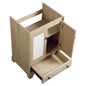 Bathroom Vanity Base, Cabinet With Carved Floral Doors - Natural Wood