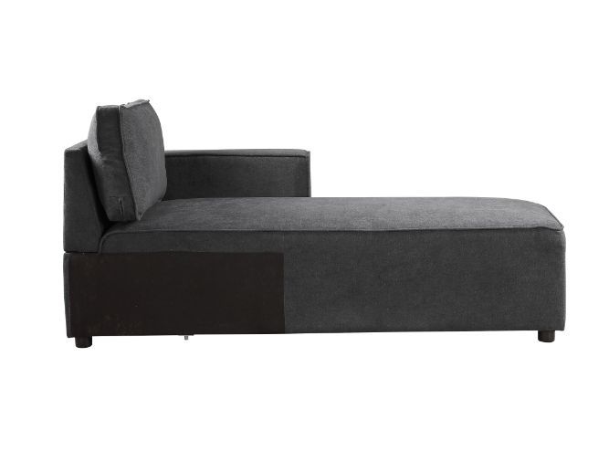 Silvester - Modular Chaise With 2 Pillows - Gray Fabric