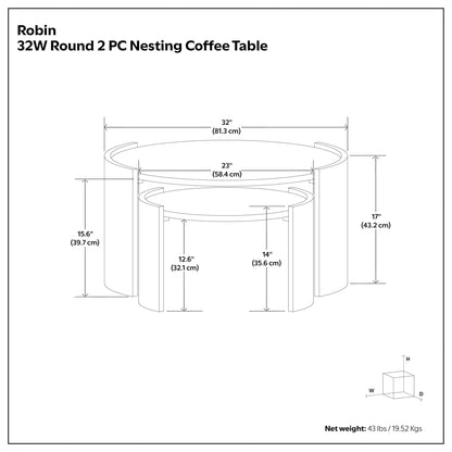 Robin - 2 Piece Nesting Table - Gray