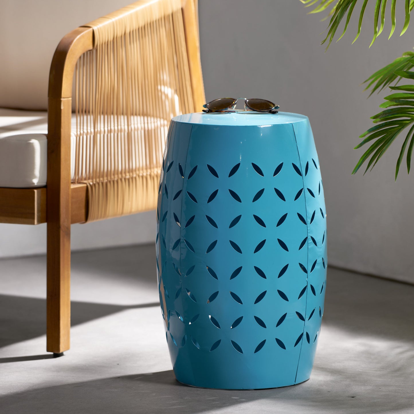 Lilac 12" Accent Side Table with Cylindrical Design
